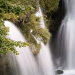 waterfalls, flowing water, mountains